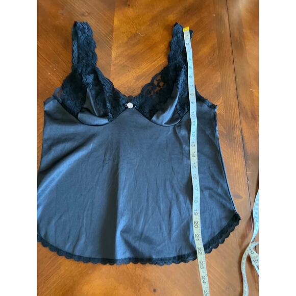 Ashley Taylor Black Lace Trimmed Camisole Size M Vintage 90's - Picture 8 of 8